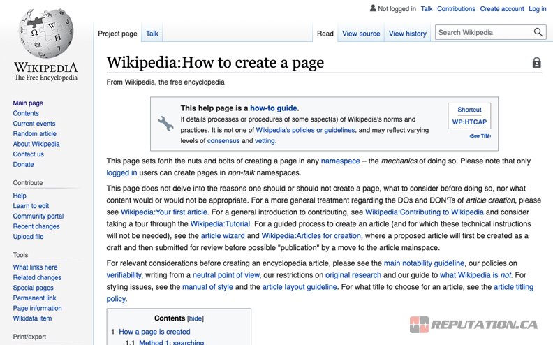 how to create a wikipedia page in another language