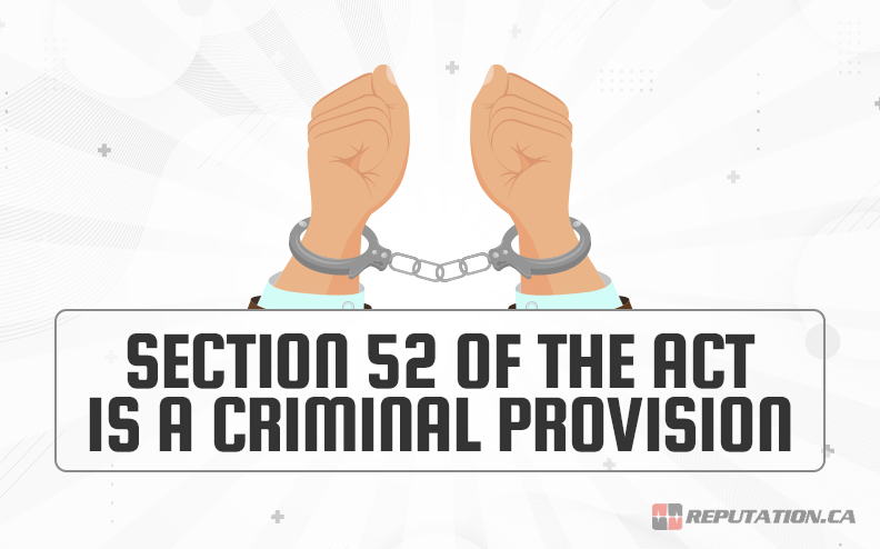 Section 52 Criminal Provision