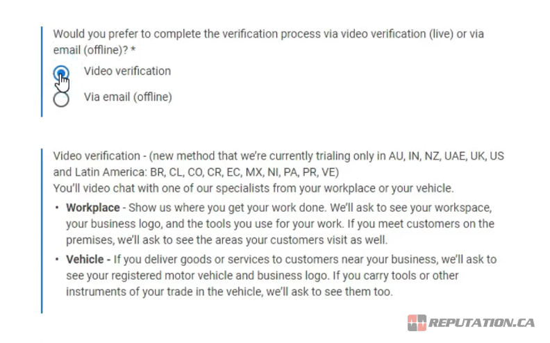 Google Video Verification