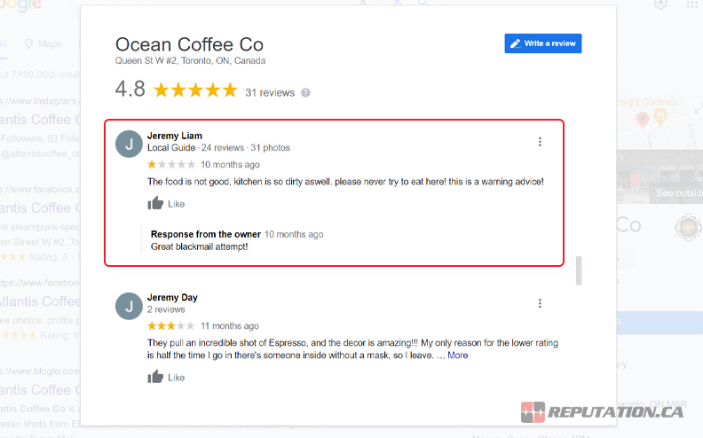 Fake Google Review