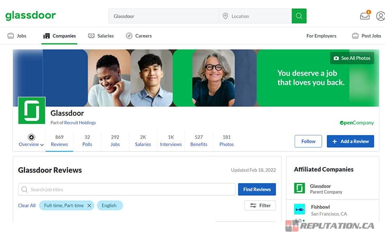 Glassdoor Website