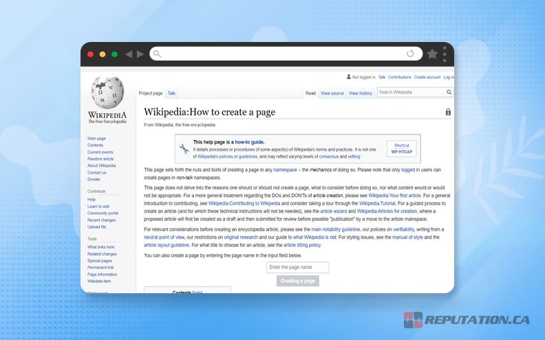 Wikipedia Page Creation