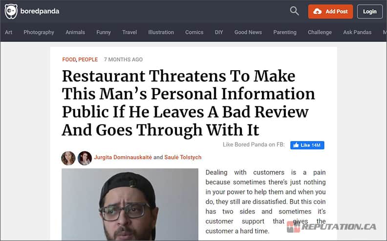 Restaurant Reputation Damage