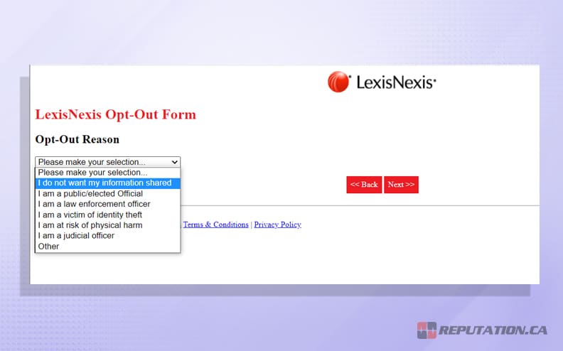 LexisNexis Opt Out Form