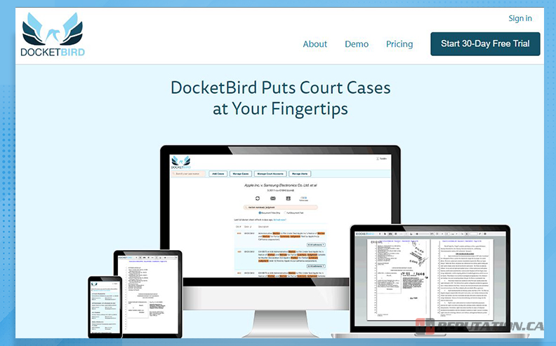 The DocketBird Website