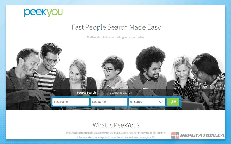 The PeekYou Website